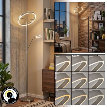 Melak Stehleuchte LED Nickel-Matt, 2-flammig