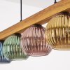Koyoto Hängeleuchte Glas 15 cm Naturfarben, Schwarz, 5-flammig