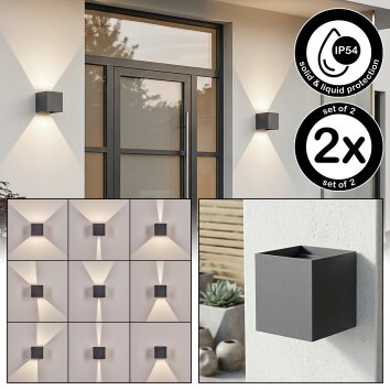 Tamarin Außenwandleuchte 2-er Set LED Anthrazit, 1-flammig