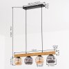 Ripoll Hängeleuchte Glas 15 cm Naturfarben, Schwarz, 4-flammig