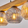 Ripoll Hängeleuchte Glas 15 cm Naturfarben, Schwarz, 4-flammig