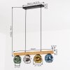 Ripoll Hängeleuchte Glas 15 cm Naturfarben, Schwarz, 4-flammig