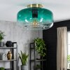 Boza Deckenleuchte Glas 28 cm Gold, Schwarz, 1-flammig