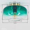 Boza Deckenleuchte Glas 28 cm Gold, Schwarz, 1-flammig