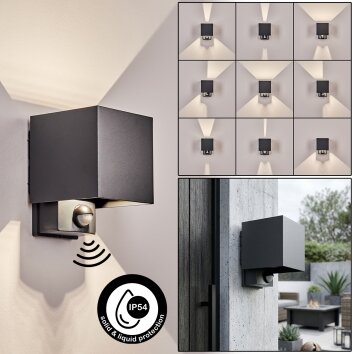 Almodofa Außenwandleuchte LED Anthrazit, 1-flammig, Bewegungsmelder