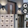 Almodofa Außenwandleuchte 2-er Set LED Anthrazit, 1-flammig, Bewegungsmelder