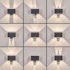 Almodofa Außenwandleuchte 2-er Set LED Anthrazit, 1-flammig, Bewegungsmelder
