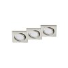 Trio Leuchten RILA Einbauleuchte LED Nickel-Matt, 3-flammig
