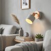 Skandinavischer Wandspot Olaris mit rundem Holz-Wandhalter, dreh- und schwenkbar