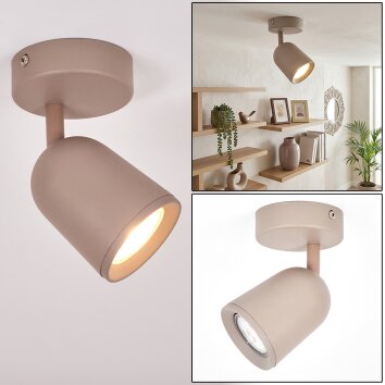 Lemak LED Deckenspot sandfarben, dreh- und schwenkbarer Deckenstrahler