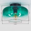 Retro-Kugel-Deckenleuchte Boza mit klarem Glasschirm ø 28 cm, Dunkelgrüner Farbverlauf