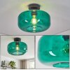 Boza Deckenlampe mit bauchigem dunkelgrünem Glasschirm ø 28 cm, E27
