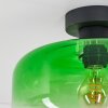Boza Deckenleuchte Retro mit grünem Glasschirm, Farbverlauf, Ø 28 cm
