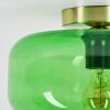Retro-Deckenleuchte Boza mit grünem Glasschirm ø 28 cm, runde Bauform, E27-Fassung