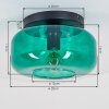 Deckenleuchte Boza mit rundem, bauchigem dunkelgrünem Glasschirm, ø 28 cm, E27