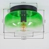 Boza Glas Deckenleuchte mit grünem Farbverlauf, runder Glasschirm Ø 28 cm