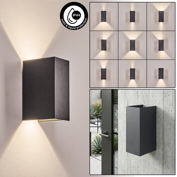 Hoods LED Außenwandleuchte Up Down anthrazit IP44 mit verstellbarem Lichtkegel