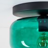 Boza Deckenleuchte mit grünem Glasschirm, E27, rund, Ø 28 cm, Retro
