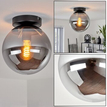 Moderne Kugelleuchte Gastor mit rauchfarbenem Glasschirm, ø 20 cm, E27