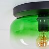 Boza runde Deckenleuchte mit grünem Glasschirm ø 28 cm, Retro Vintage