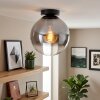 Gastor Deckenleuchte Kugel aus Rauchglas ø 25 cm, Retro Deckenlampe E27
