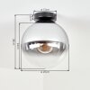 Gastor Deckenleuchte Kugel aus Rauchglas ø 25 cm, Retro Deckenlampe E27