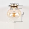 Gastor Deckenleuchte Kugel mit bernsteinfarbenem Glasschirm ø 20 cm, E27