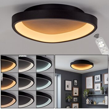 LED-Deckenleuchte Rimon dimmbar per Fernbedienung, Lichtfarbe einstellbar 2700-6500 Kelvin