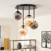 Moderne Cluster-Deckenleuchte Chehalis mit 4 Schirmen in Bernstein und Rauch
