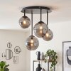 Chehalis Deckenleuchte Rauchglas Kugel, 4-flammig, G9, moderne Glaslampe