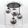 Chehalis Deckenleuchte Rauchglas Kugel, 4-flammig, G9, moderne Glaslampe