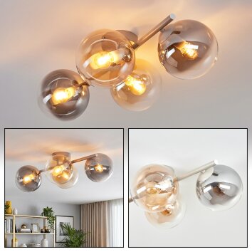 Gastor Kugel-Deckenleuchte mit mehrfarbigem Glasschirm Ø 15 cm, 4-flammig, E14