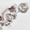 Koyoto Deckenleuchte mit Rauchglas, 10-flammig, E14, sandfarbenes Metall