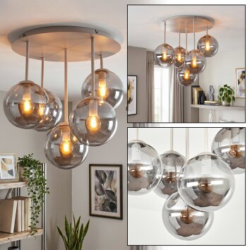 Gastor Kugel-Deckenleuchte 5-flammig mit rauchfarbenem Glasschirm ø 15 cm