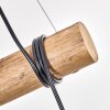 Gondo 3-flammige Holzstamm-Pendelleuchte mit Metallkäfig-Schirmen, Länge 60 cm