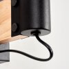 Lemou Wandleuchte Holz Metall E27, naturfarbener Holzblock für Wohnzimmer