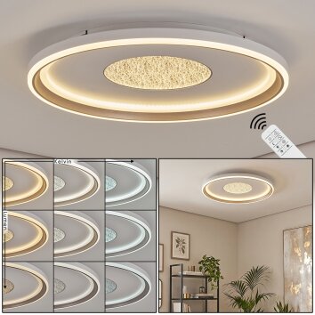 Orvix flache LED Deckenleuchte rund dimmbar mit Fernbedienung, Ø 59 cm