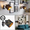 Wandspot Opatija im 2er-Set mit geometrischem Ausschnittschirm in Gold und schwenkbarem Kopf