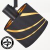 Alsen Deckenleuchte mit schwarz-goldenem Stoffschirm, verstellbare Deckenlampe