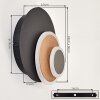 Lemik LED Wandleuchte 2er-Set, runde Wandlampe in Holzoptik mit Acrylglas
