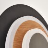 Lemik LED Wandleuchte 2er-Set, runde Wandlampe in Holzoptik mit Acrylglas