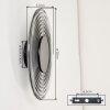 LED Wandleuchte Liriel, klar-rauchfarbener Glasschirm mit Rillen, 3000 Kelvin warmweiß