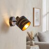 Alsen Wandlampe mit Stoffschirm, goldfarbene Schlitze, verstellbares Leselicht