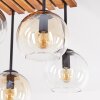 Koyoto Glaskugel-Deckenleuchte, 4-flammig, Tannenholz naturfarben, E14, ø 15 cm