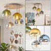 Moderne Kugelleuchte Koyoto mit 4 bunten Glasschirmen, ø 15 cm, ø 38 cm, E14-Fassung
