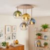 Moderne Kugelleuchte Koyoto mit 4 bunten Glasschirmen, ø 15 cm, ø 38 cm, E14-Fassung