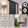 Tamarin LED Außenwandleuchte mit Bewegungsmelder, IP54, sandfarben, 2er-Set