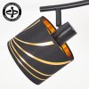 Deckenspot Alsen mit gold-schwarzer Streifenoptik an Stoffschirmen, dreh- & schwenkbar