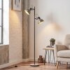 Hora 2-flammige Stehlampe Industrial Vintage mit Metall-Spots, Fußschalter, 162 cm