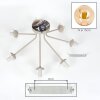 Gastor Kugel-Deckenleuchte 7-flammig mit bernsteinfarbenen Glaskugeln, ø 82 cm